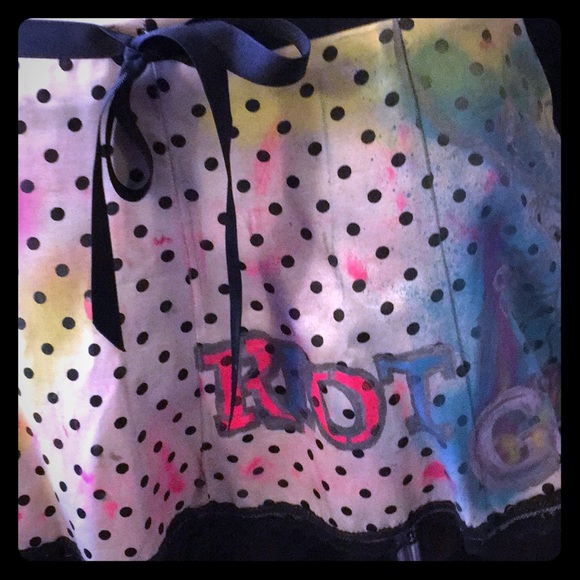 Lexa Vonn polka dot pop art Riot Grrl mini skirt - Picture 6 of 7